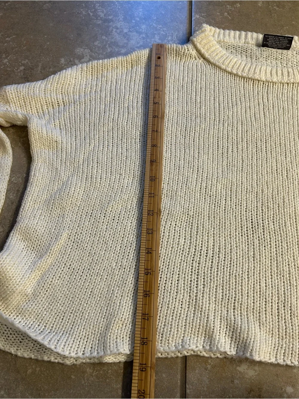 Wooden Ships Cream Boxy Knit Crewneck Sweater